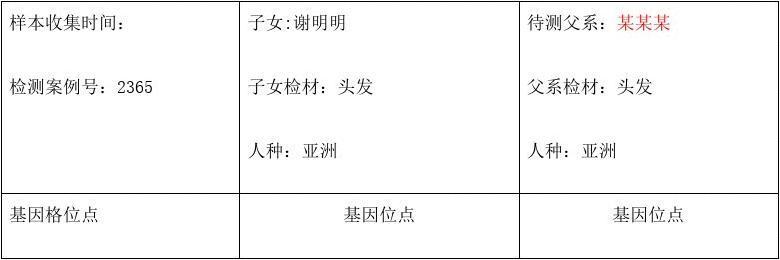 dnadna亲子鉴定单